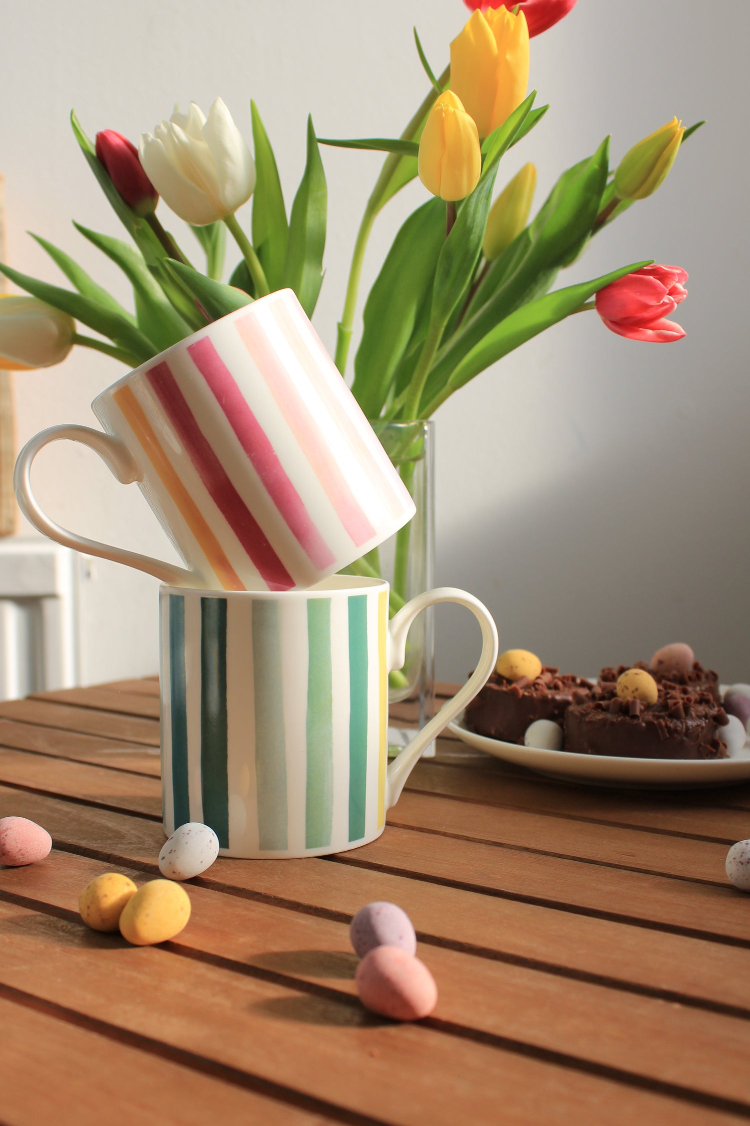 Market Stripe Celadon Mug