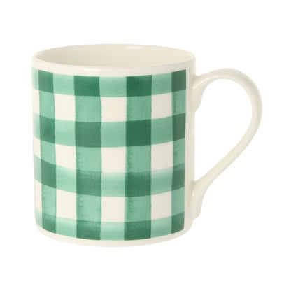 Green Gingham Mug