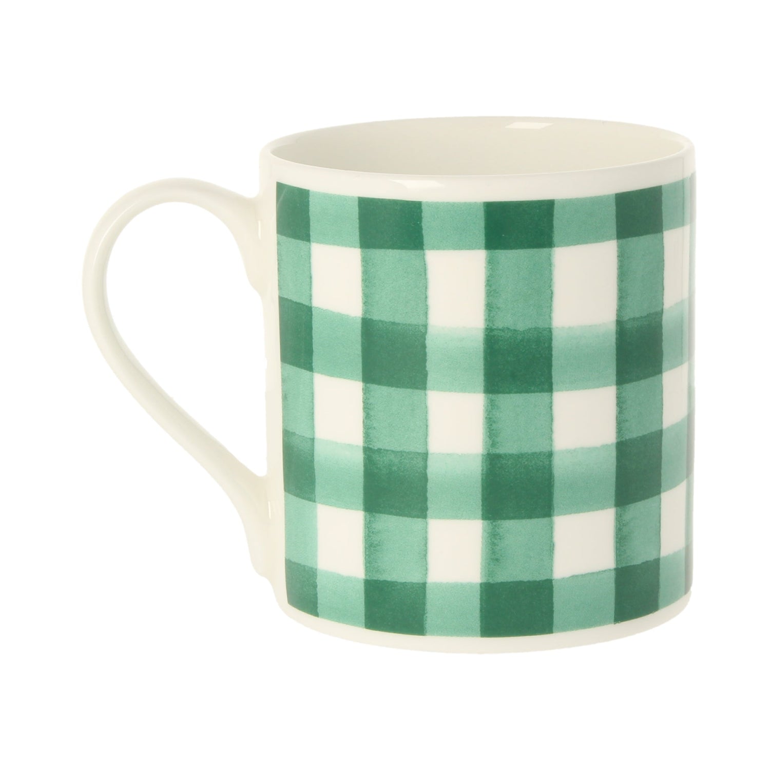 Green Gingham Mug