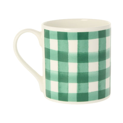 Green Gingham Mug