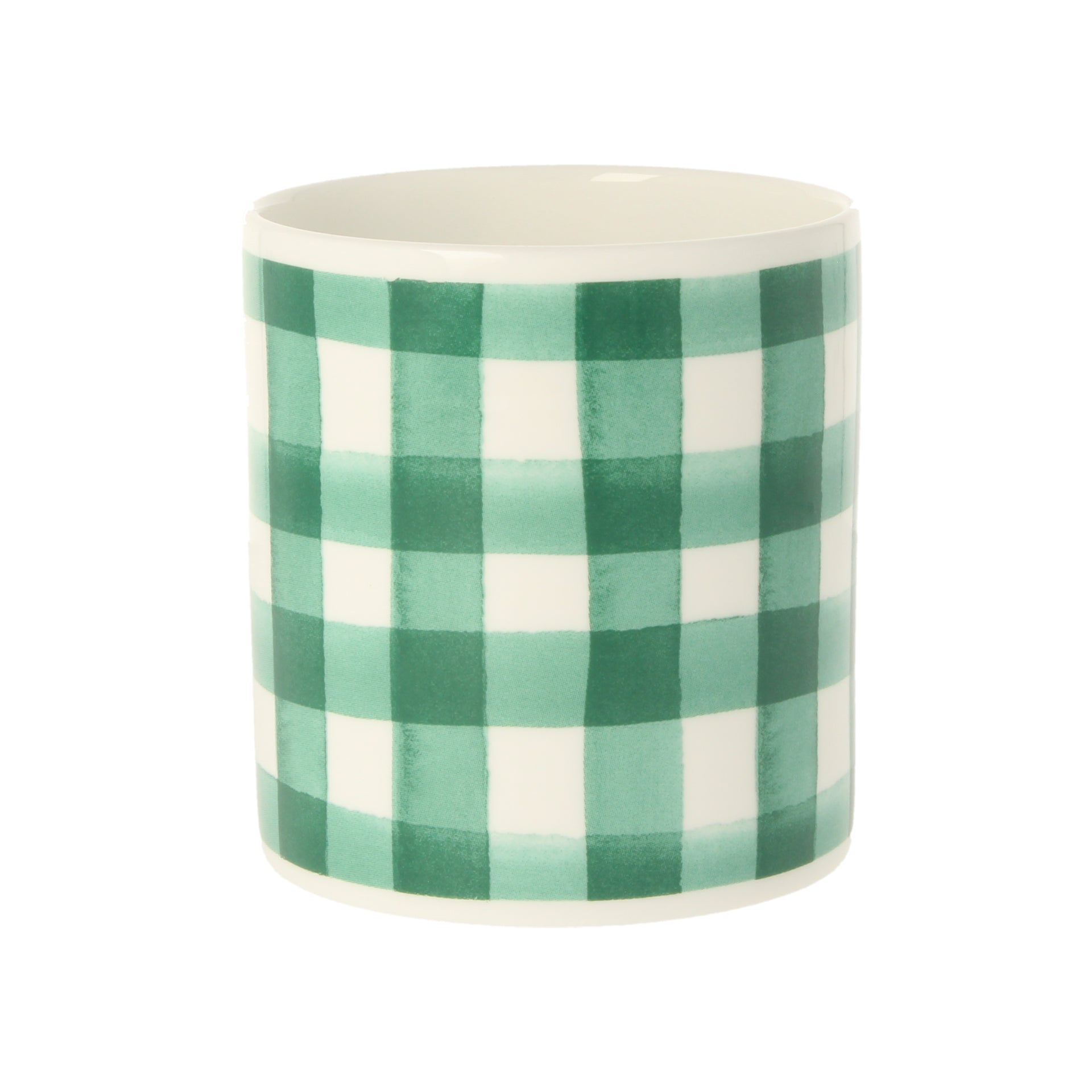 Green Gingham Mug