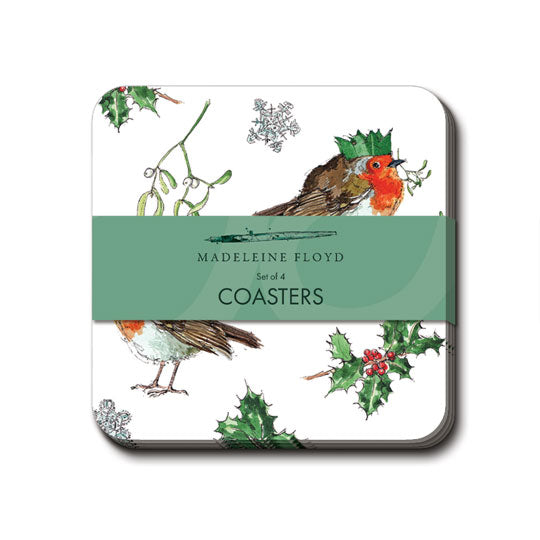 Christmas Robin Coaster (Set of 4)