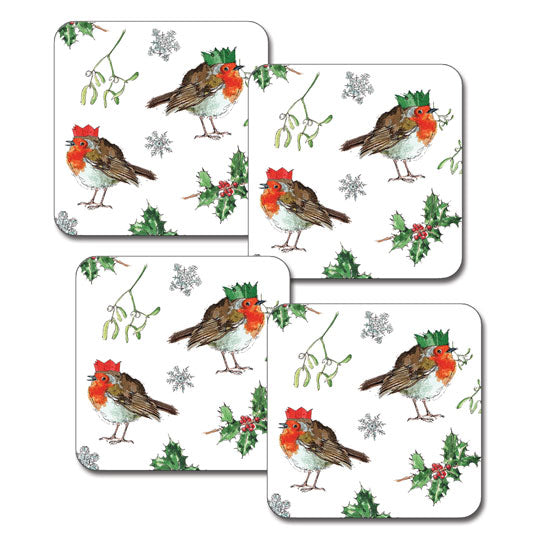 Christmas Robin Coaster (Set of 4)
