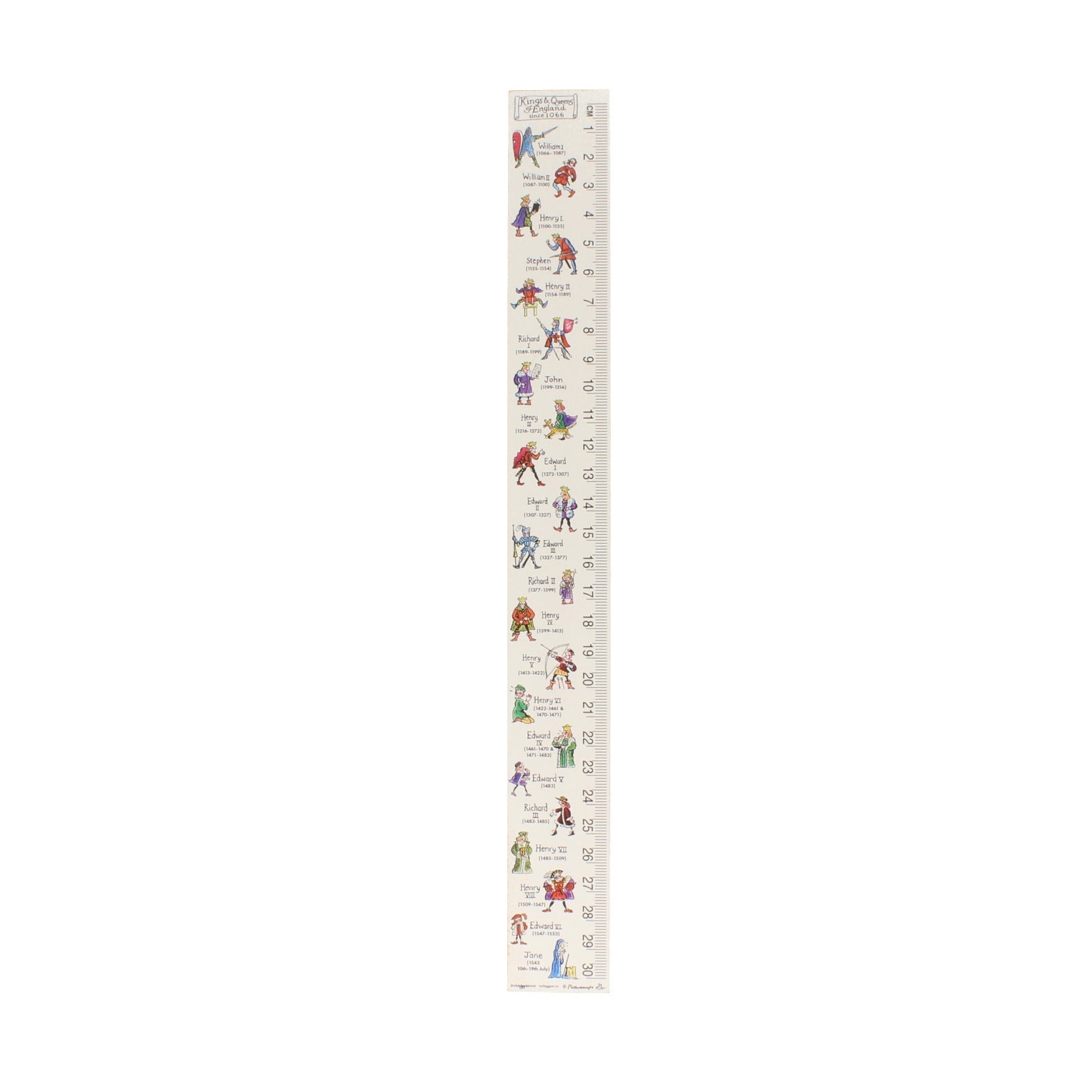 Kings & Queens of England Wooden Ruler