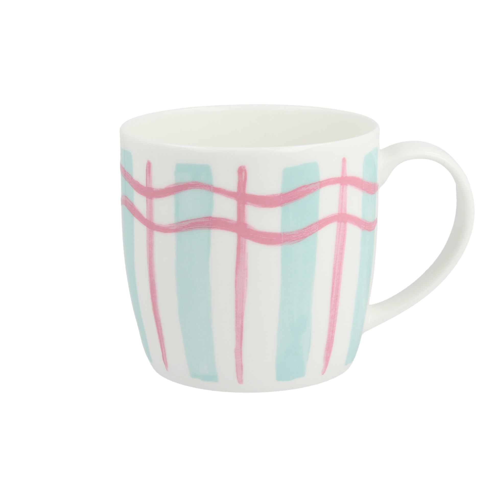 Wavy Stripe Bubblegum & Mint Huggable Mug