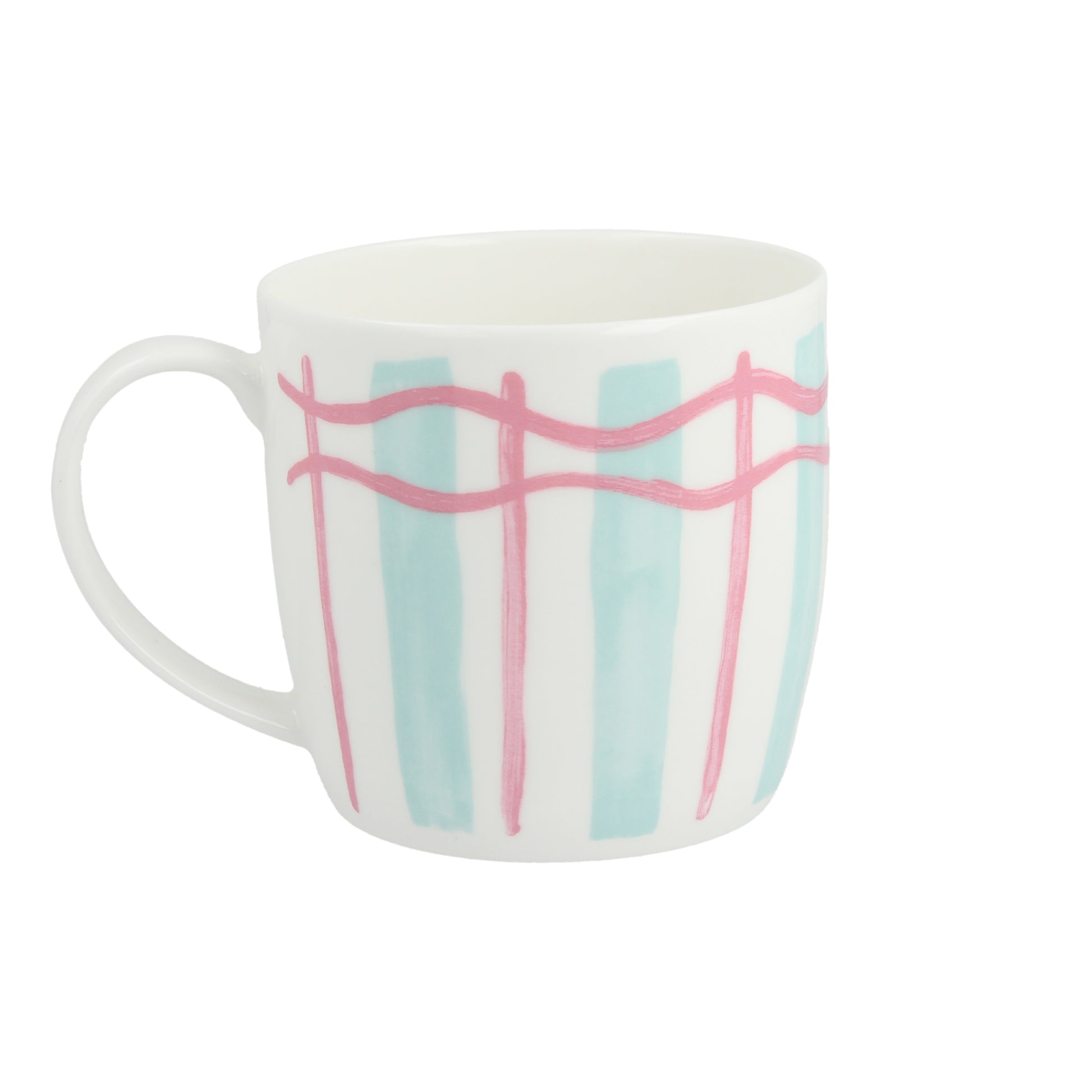 Wavy Stripe Bubblegum & Mint Huggable Mug