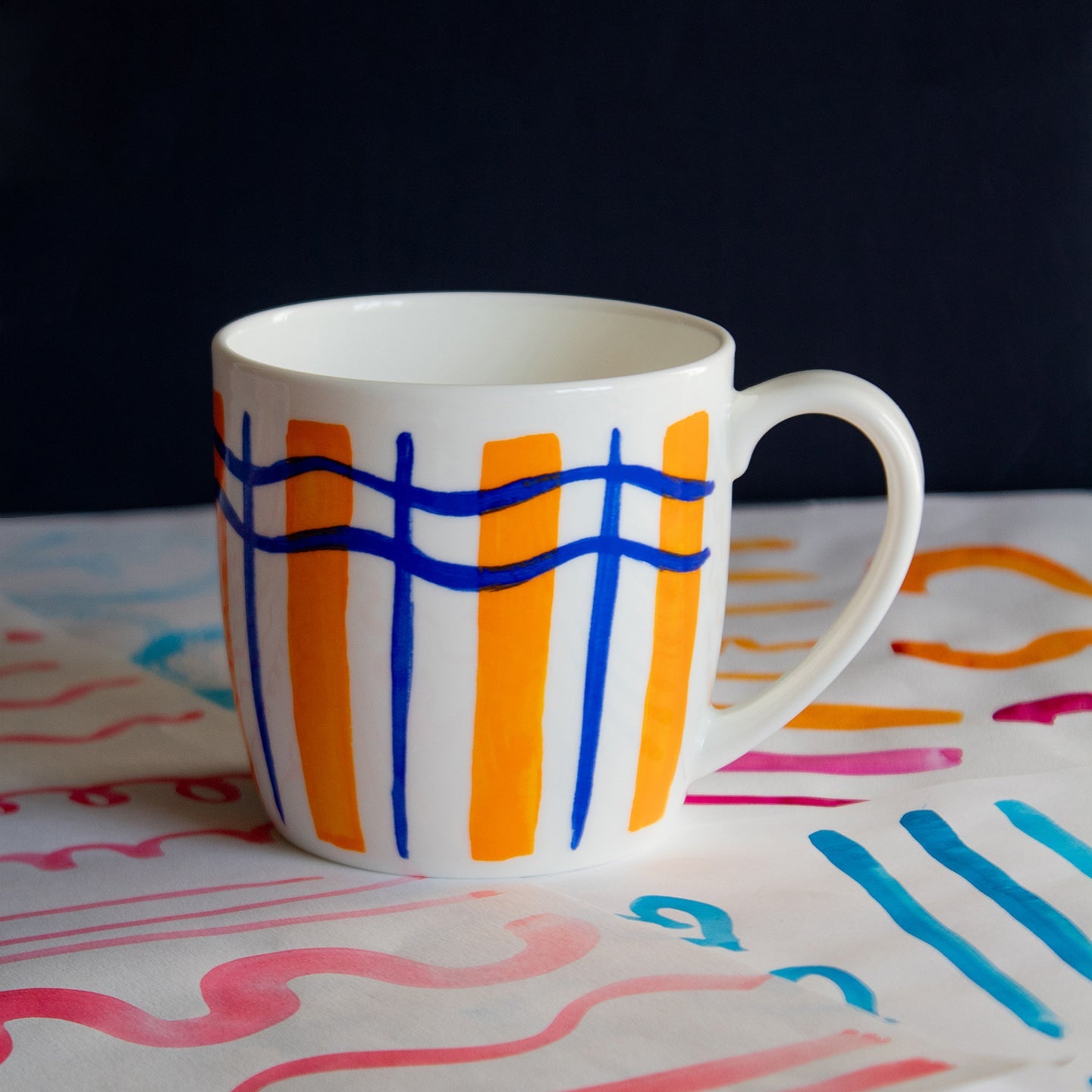 Wavy Stripe Marmalade & Blueberry Huggable Mug