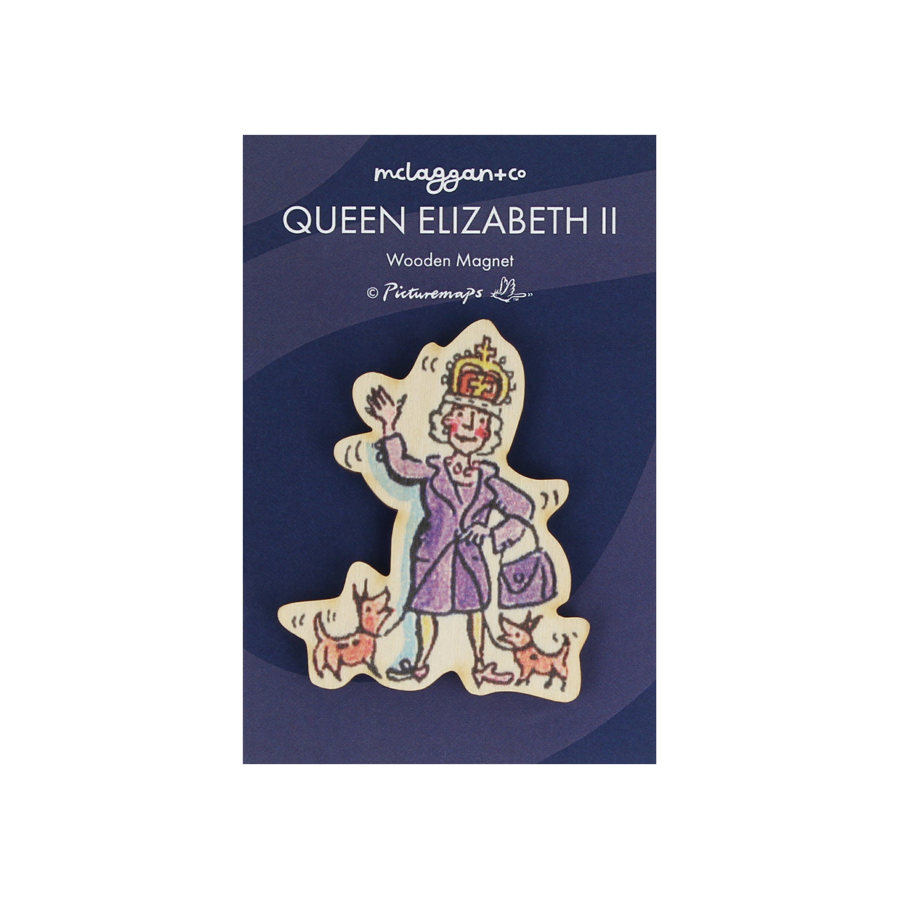 Elizabeth II Wooden Magnet