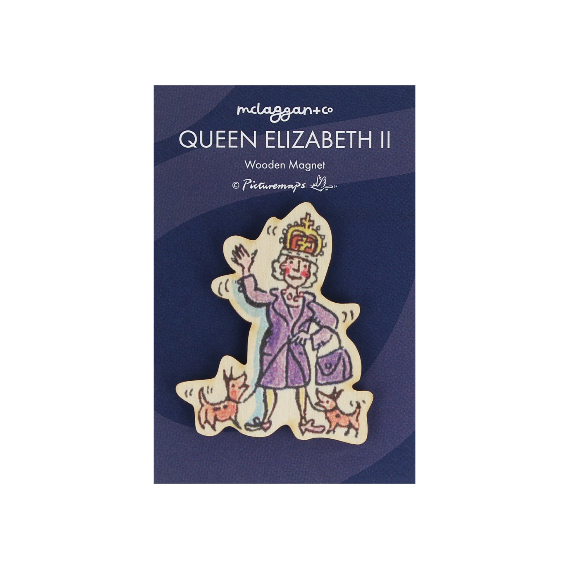 Elizabeth II Wooden Magnet