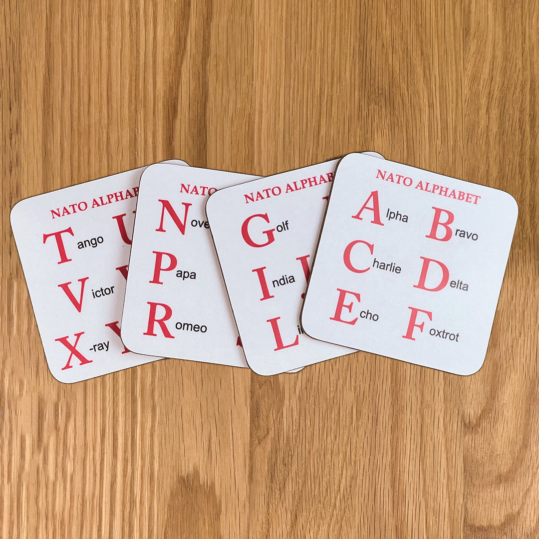 NATO Alphabet Coasters (Set of 4)