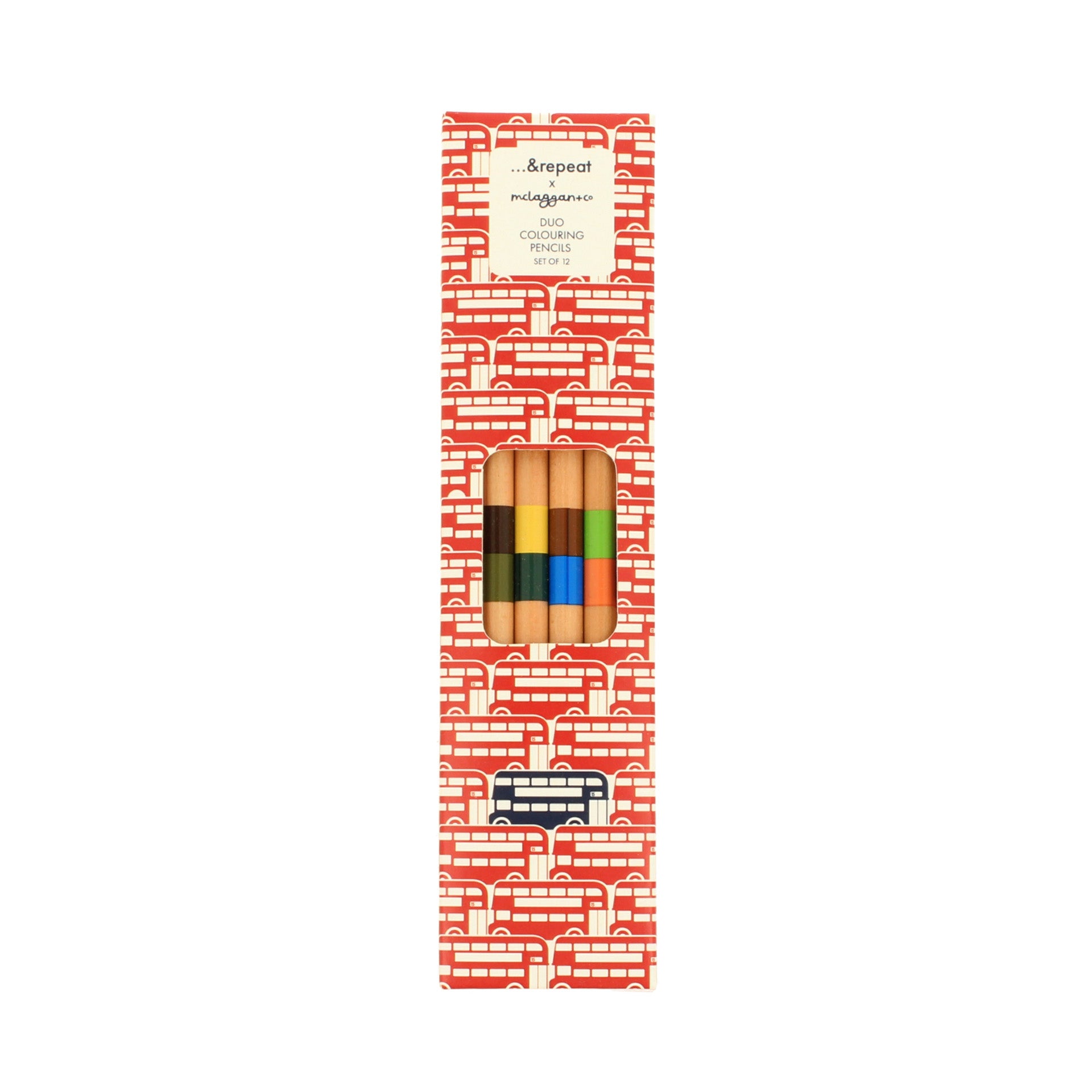 Red Bus Duo Colouring Pencil Set