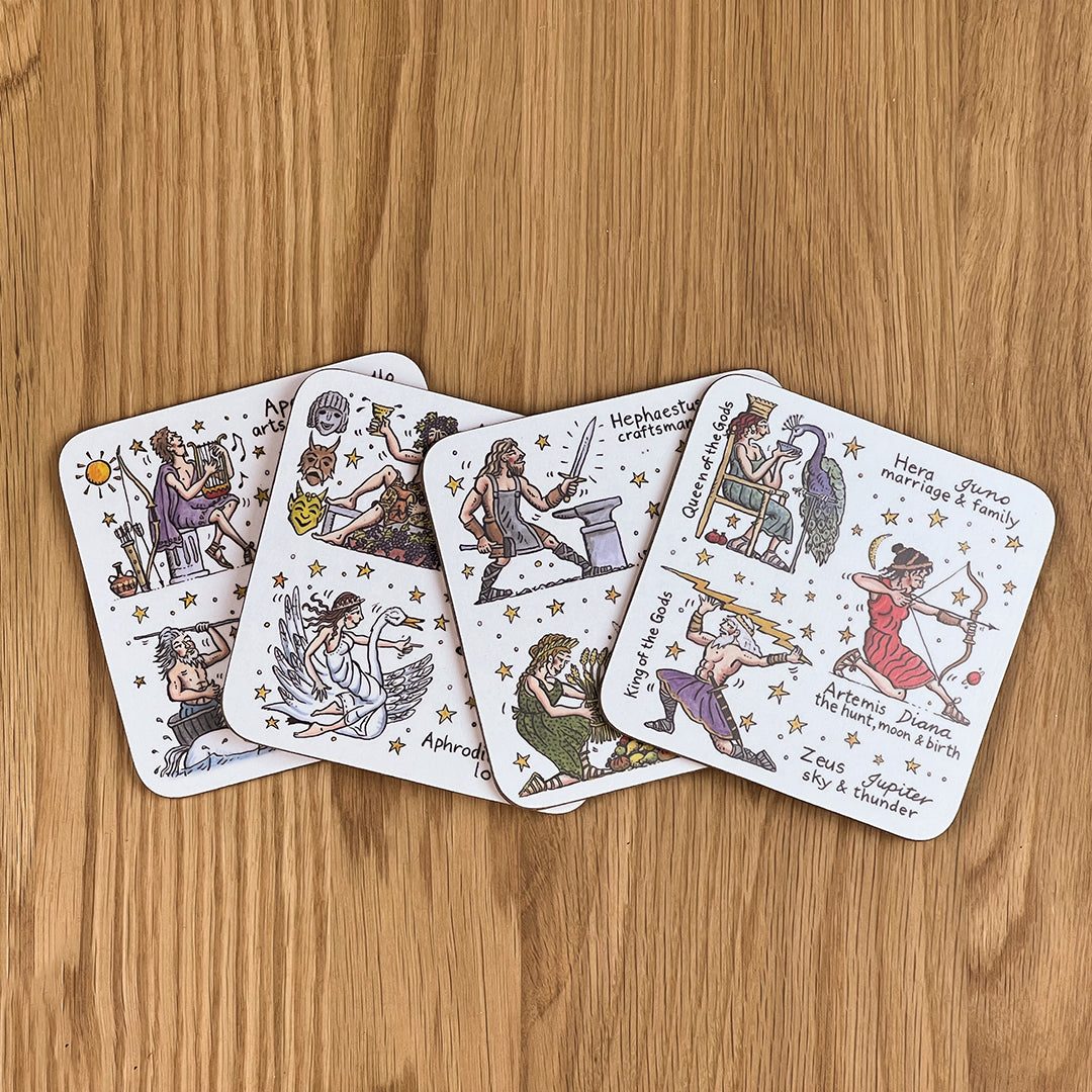 Greek Gods &amp; Goddesses Coasters (Set of 4)