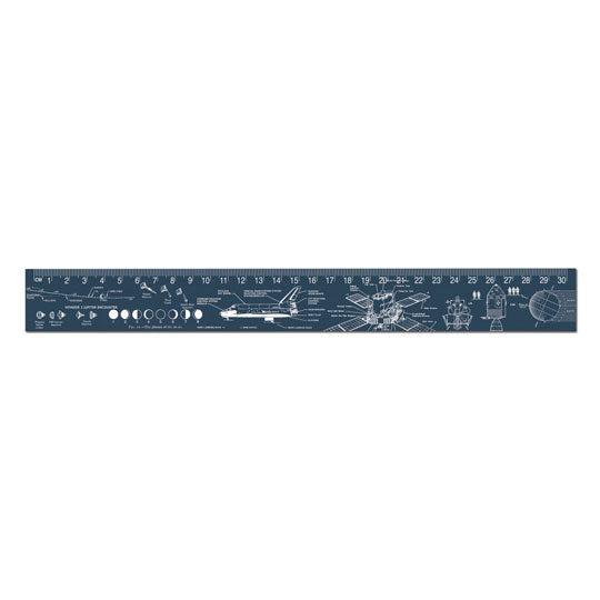 Space Exploration Wooden Ruler