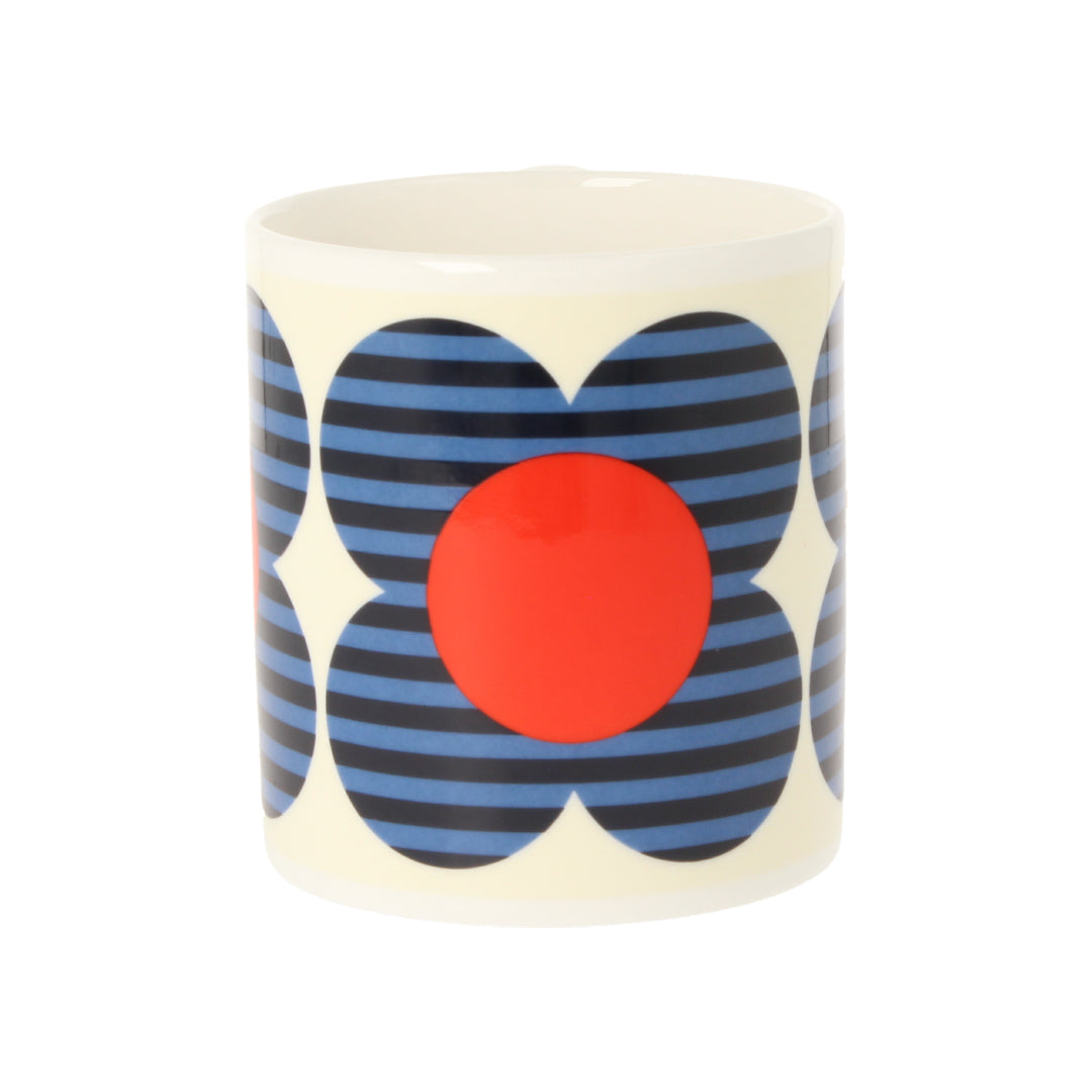 Striped Flower Blue Mug